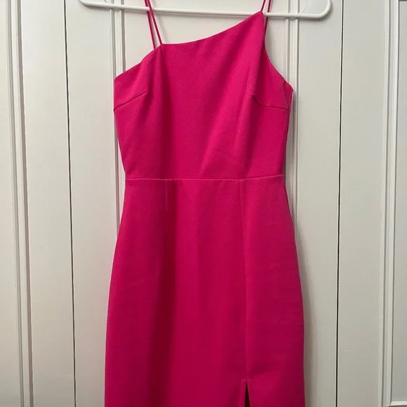 knee length dresses for ladies Hot Pink Bodycon Rhinestone Corset Mini Dress main image 1